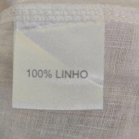 Isla Parente Stunning 100% Linen Embroidered Peasant Blouse Size XL - Picture 6 of 7